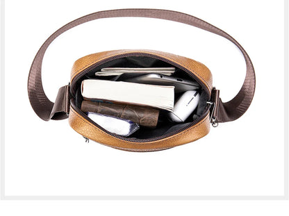 Westal Genuine Leather Men's Shoulder Bags Black Messenger Bags Small Crossbody Bags for Man 7362