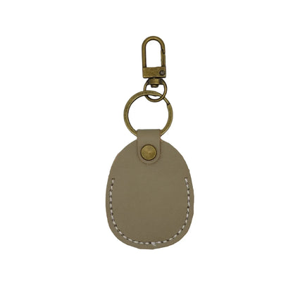 Personalize Vintage Dermis Key Chain Custom LOGO Genuine Cowhide Leather Keychain Case for Air Tag Door Card Laser Name Keyring