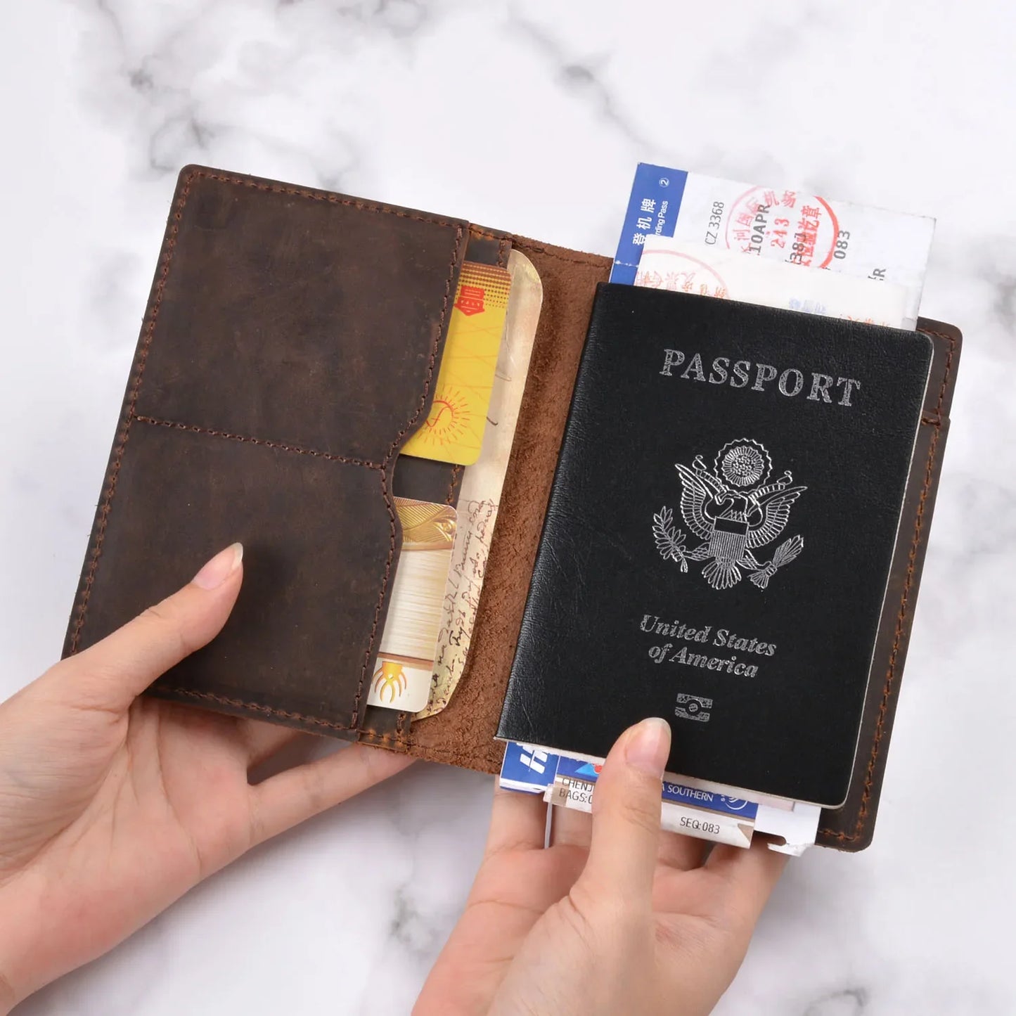 Original Top-Grain Leather Handmade Passport Holder