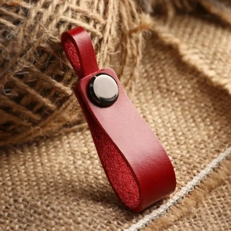 Cowhide Genuine Leather Custom LOGO Keychain Vintage Car Keyring Dermis Personalize Laser Engrave Name Key Chain for Men Women