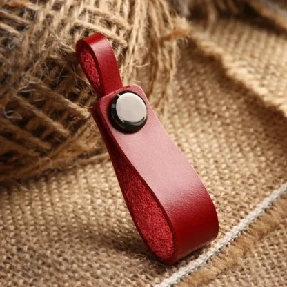 Cowhide Genuine Leather Custom LOGO Keychain Vintage Car Keyring Dermis Personalize Laser Engrave Name Key Chain for Men Women