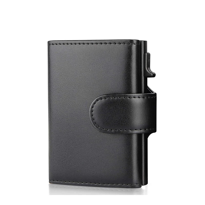 Rfid Business Card Holder Credit CardHolder Wallet Men Carbon Fiber Leather Aluminum Bank Card Case Purse Male Business Card Bag