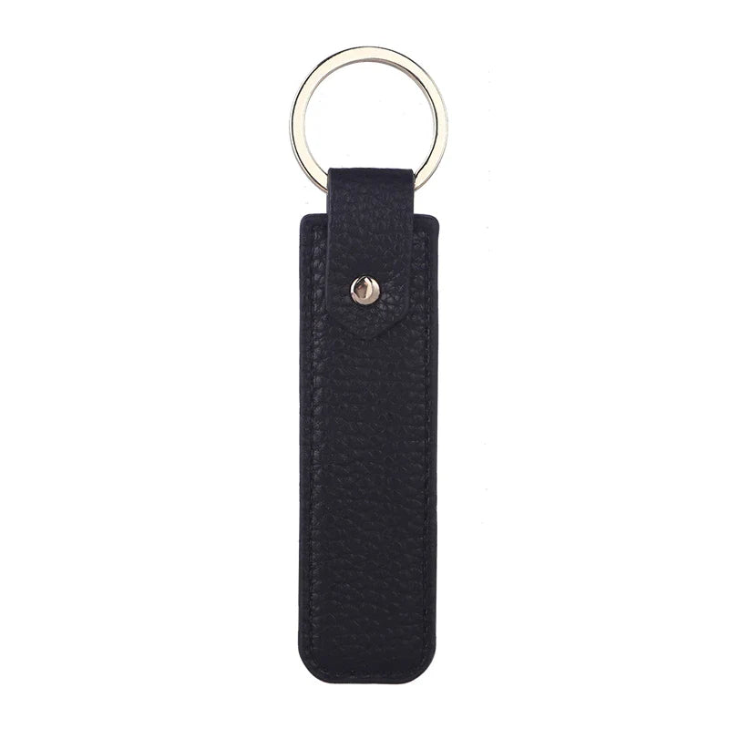 Slim Pebble Leather Keychain