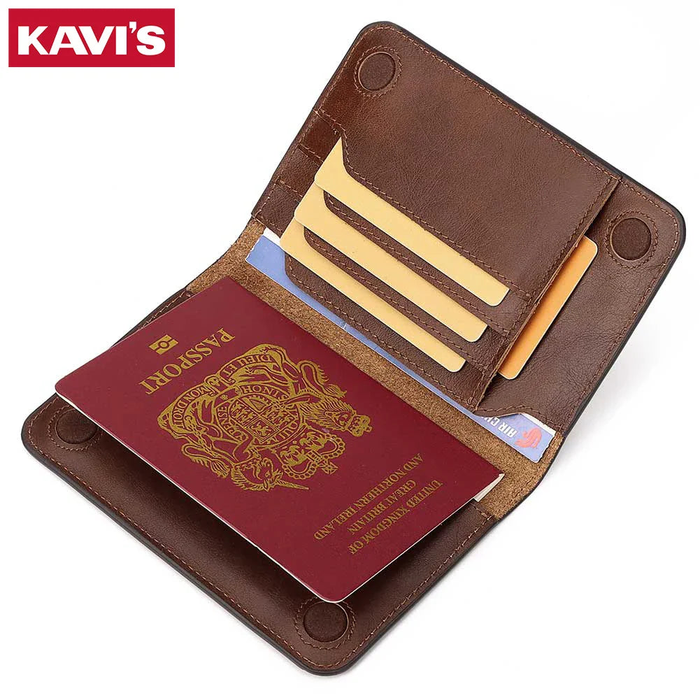 100% Cow Hide Genuine Leather Protective Passport Holder
