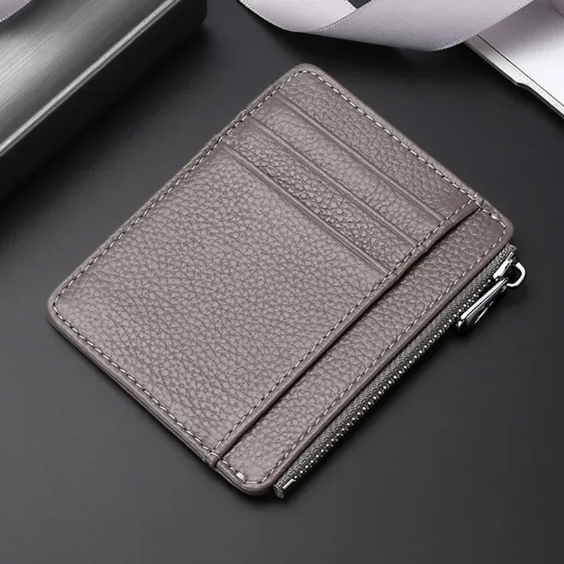 New Fashion Men's Leather Money Clips Wallet Multifunctional Thin Man Card Purses Women ID Business Card for Money Holder Purse