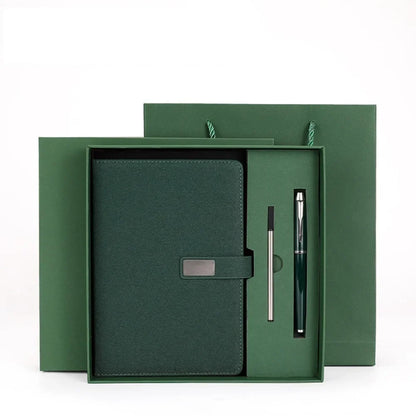 PU Leather Corporate Gifts Set Stylus Pen Refill Set Notebook Pen Set Customized Printing Flash Drive Customized Notebook