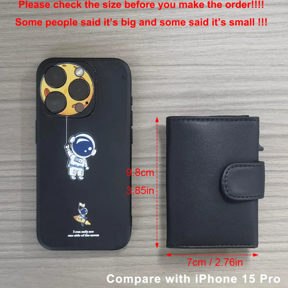 Rfid Business Card Holder Credit CardHolder Wallet Men Carbon Fiber Leather Aluminum Bank Card Case Purse Male Business Card Bag