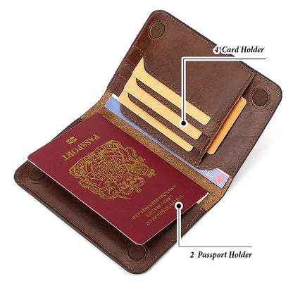 100% Cow Hide Genuine Leather Protective Passport Holder