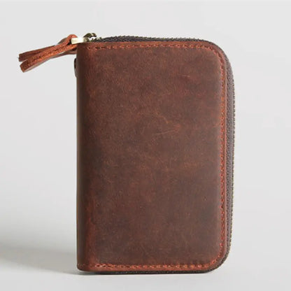 SOUTH GOOSE Genuine Leather Key Wallets Men Retro Car Key Case Cowhide Double Zipper Keys Organizer Coin Pouch Women Housekeeper