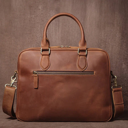 GURO Men Crazy Horse Cowhide Briefcase Luxury Genuine Leather Handbag Simple lightweight Shoulder Bag File Laptop Crossbody Bags