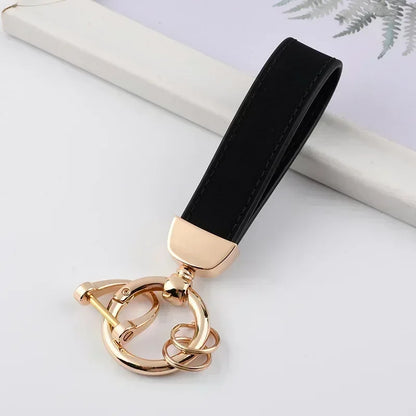 Laser Engrave Nubuck Leather Custom Logo Keychain Blank Personalize Name Ring Vintage Key Chain Men and Women Car Keyring Gift