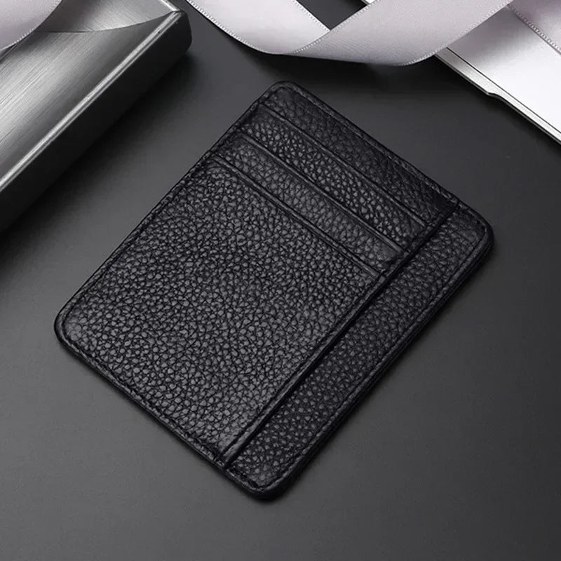 New Fashion Men's Leather Money Clips Wallet Multifunctional Thin Man Card Purses Women ID Business Card for Money Holder Purse