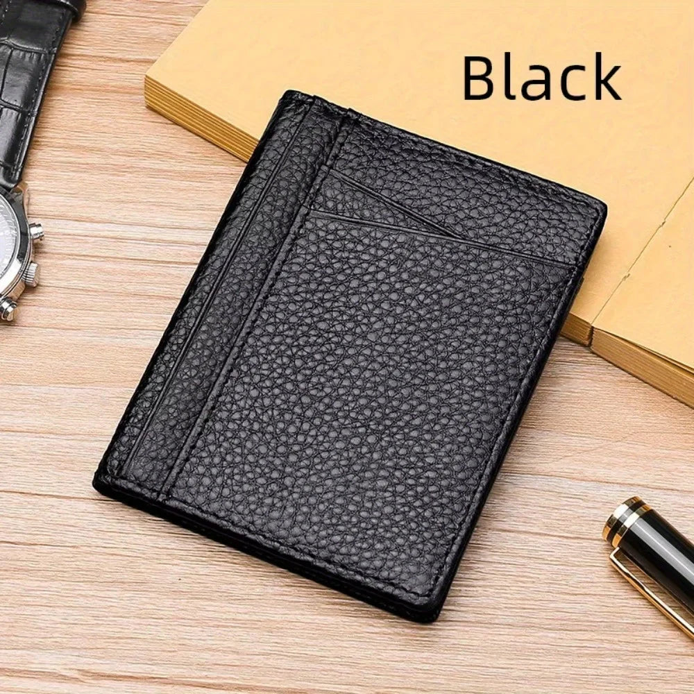 1PC Super Slim Soft Wallet Genuine Leather Mini Credit Card Holder Wallets Purse Thin Small Card Holders Men Wallet