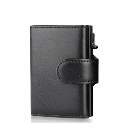 Rfid Business Card Holder Credit CardHolder Wallet Men Carbon Fiber Leather Aluminum Bank Card Case Purse Male Business Card Bag