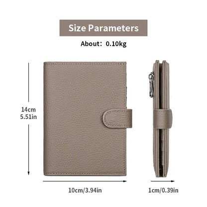Full-Grain Leather Passport Wallet with Credit Card Slots