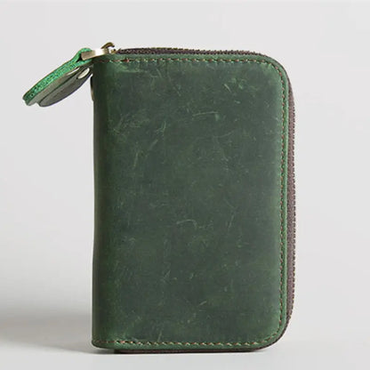 SOUTH GOOSE Genuine Leather Key Wallets Men Retro Car Key Case Cowhide Double Zipper Keys Organizer Coin Pouch Women Housekeeper