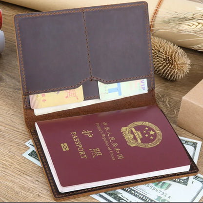 Crazy Horse Leather Passport Case
