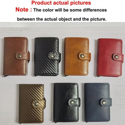 Business Credit Card Holders Leather Men Wallets Rfid Bank Cardholder Case Men VIsit Card Box Anti-theft Wallets Accessories