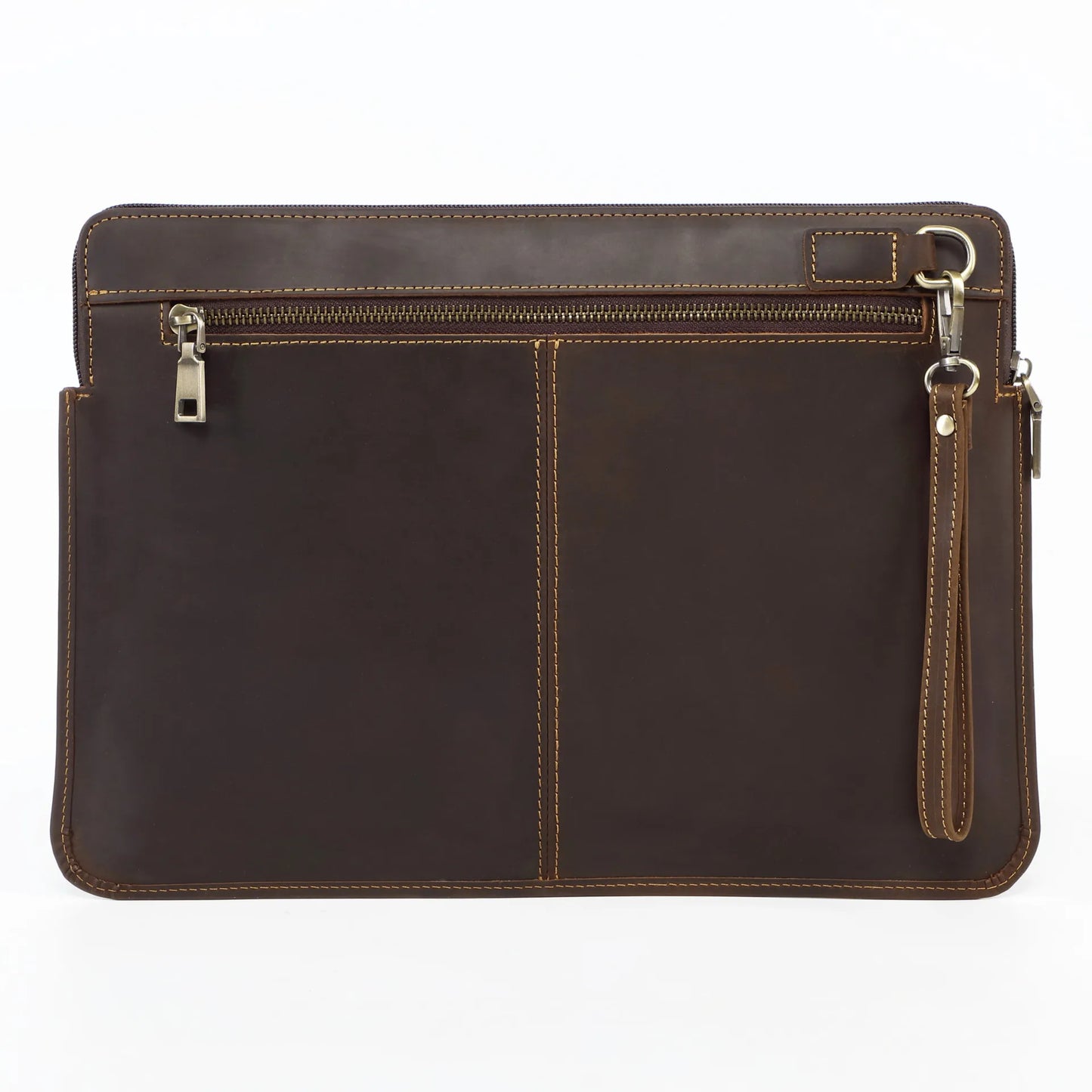 Genuine Leather MacBook Protective Case Apple Laptop Bag Leather Laptop Liner Sleeve Hand Clutches with Wrist Strap