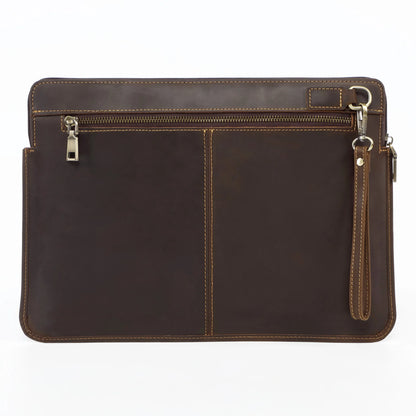 Genuine Leather MacBook Protective Case Apple Laptop Bag Leather Laptop Liner Sleeve Hand Clutches with Wrist Strap