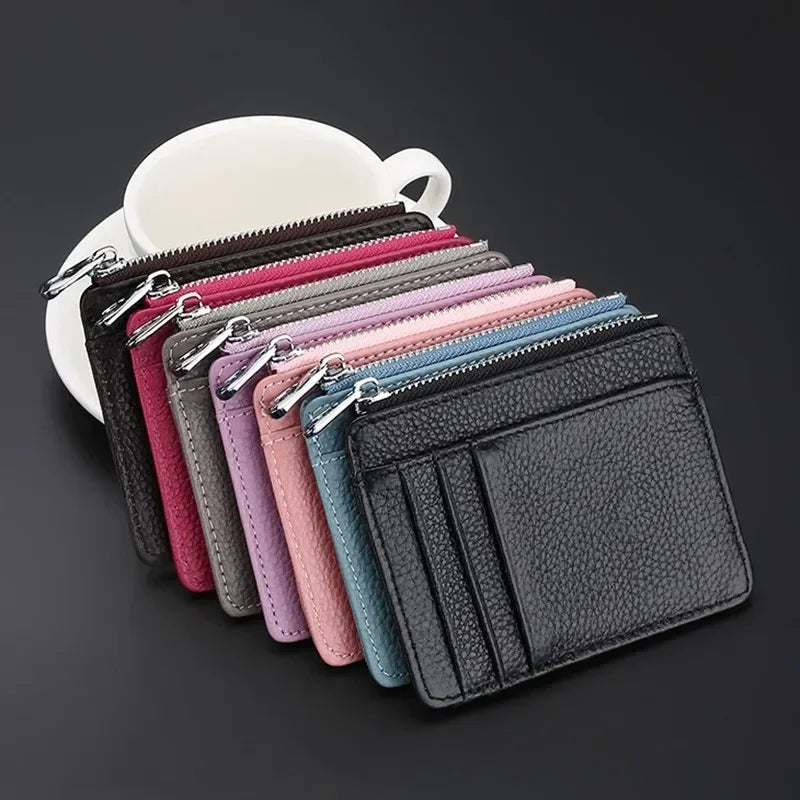 New Fashion Men's Leather Money Clips Wallet Multifunctional Thin Man Card Purses Women ID Business Card for Money Holder Purse
