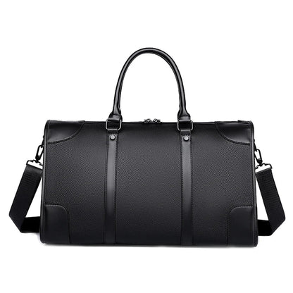 Travel Tote Handbag Casual PU Leather Bag 15.6 inch Laptop Male Gym Fitness Luggage Duffle Shoulder Business OL Bag For Men