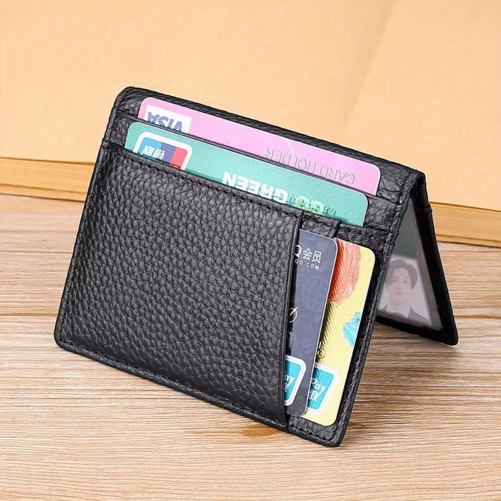 1PC Super Slim Soft Wallet Genuine Leather Mini Credit Card Holder Wallets Purse Thin Small Card Holders Men Wallet