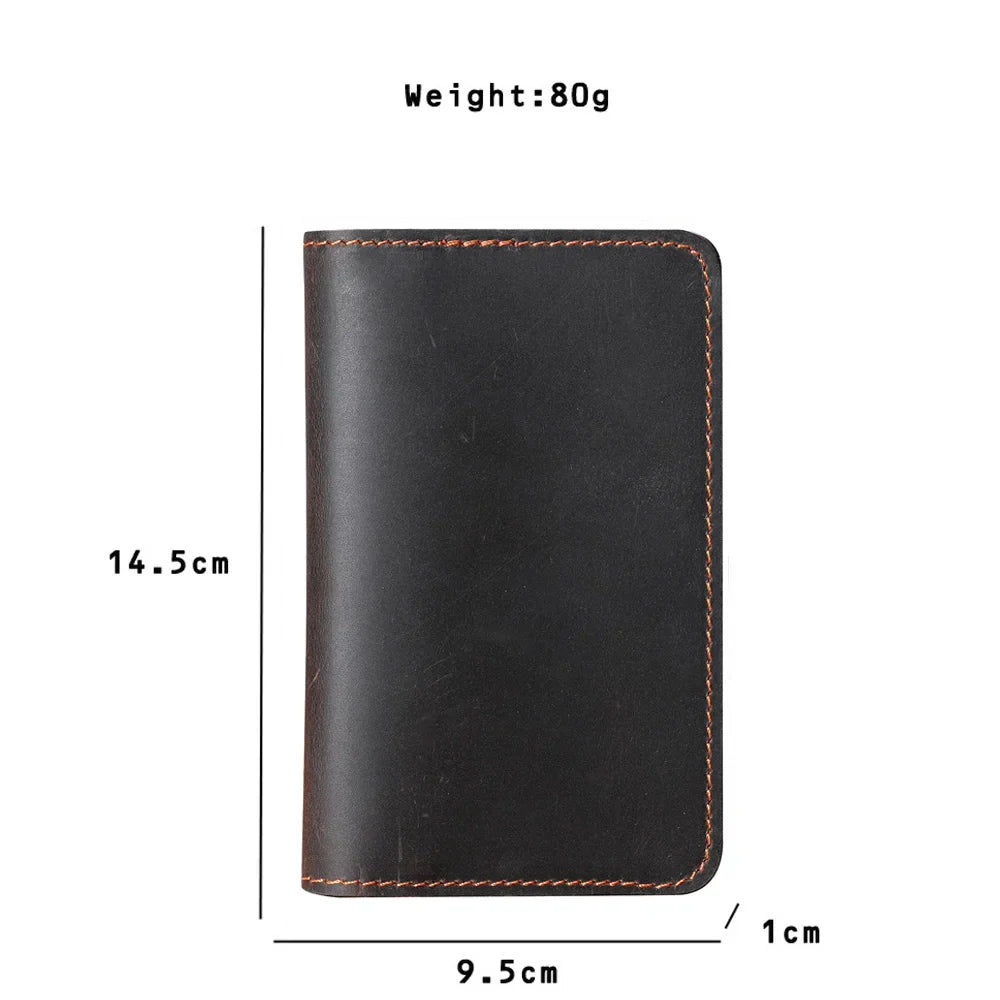 Personalised Genuine Leather Men's Billfold with Checkbook Holder Long Bill Folds for Men Custom Engraved