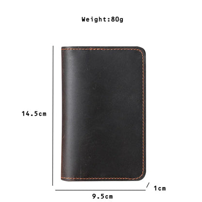 Personalised Genuine Leather Men's Billfold with Checkbook Holder Long Bill Folds for Men Custom Engraved
