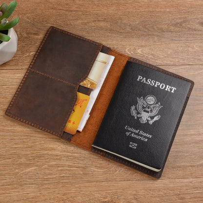 Original Top-Grain Leather Handmade Passport Holder