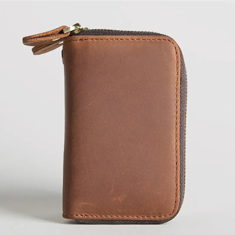 SOUTH GOOSE Genuine Leather Key Wallets Men Retro Car Key Case Cowhide Double Zipper Keys Organizer Coin Pouch Women Housekeeper