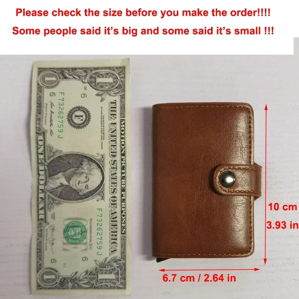 Business Credit Card Holders Leather Men Wallets Rfid Bank Cardholder Case Men VIsit Card Box Anti-theft Wallets Accessories