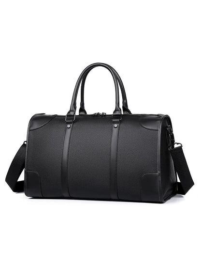 Travel Tote Handbag Casual PU Leather Bag 15.6 inch Laptop Male Gym Fitness Luggage Duffle Shoulder Business OL Bag For Men
