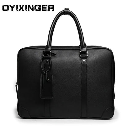 New Men Messenger Computer Bag Man 14-inch Leather Laptop Briefcase Handbag Single Bolso Bags Bandolera Hombre Sac Homme Women