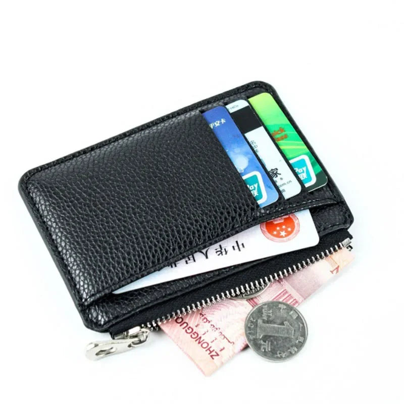 New Fashion Men's Leather Money Clips Wallet Multifunctional Thin Man Card Purses Women ID Business Card for Money Holder Purse